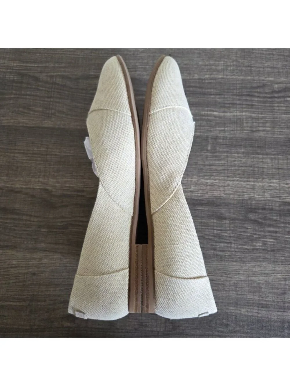 Toms Jutti Neat Slip-On Ballet Flat Dark Natural Metallic Linen Size Women's 9.5